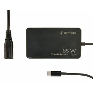 Gembird 65 W PowerDelivery GaN USB Type-C fast charger, black