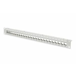 Digitus Modular Patch Panel, shielded 24-port, blank, 1U, rack mount color grey