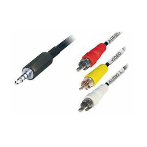 Transmedia Adapter Cable 4 way plug 3,5 mm to 3x RCA-plug, 2,0 m